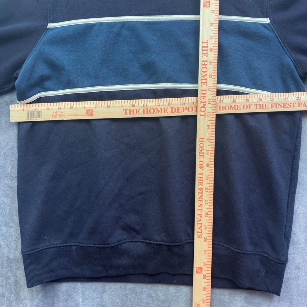 Goodfellow & Co Mens Navy Blue Teal Stripe Crewneck Sweatshirt XL Pullover - Picture 7 of 7